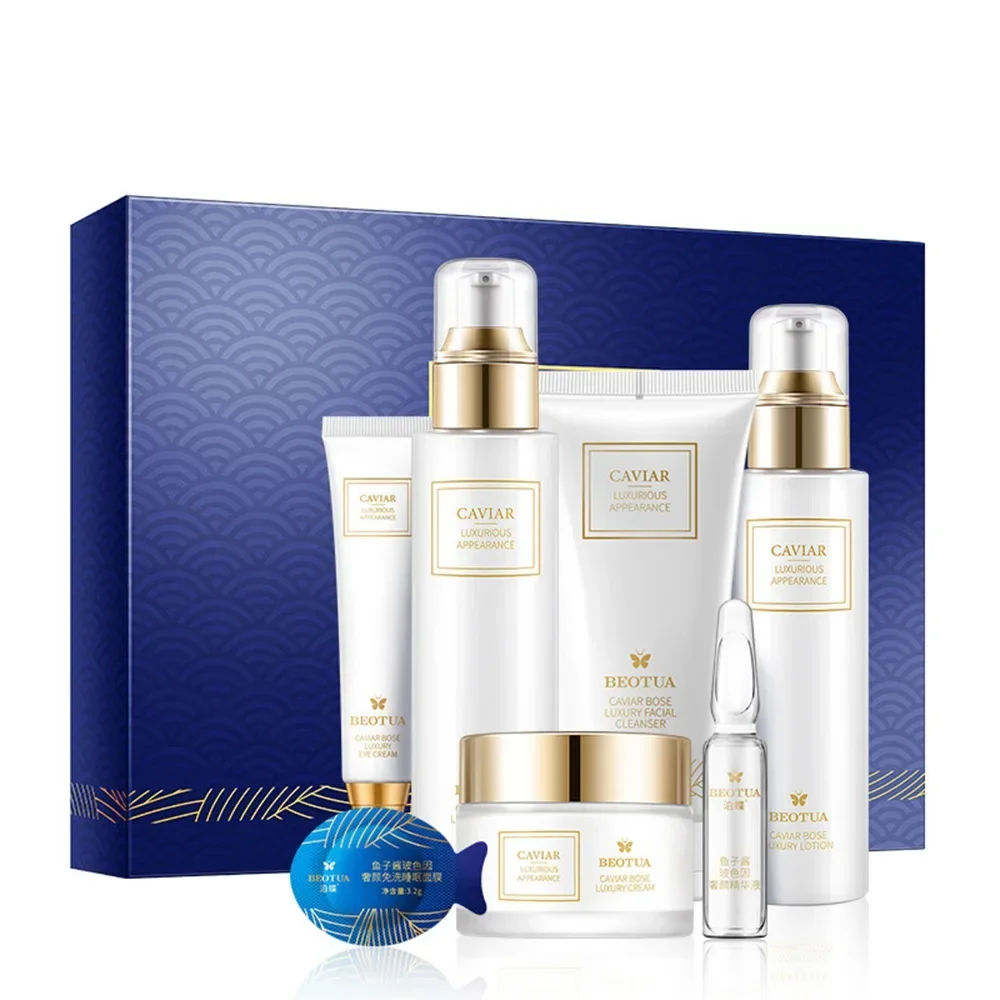 Effective Caviar 15-Piece Facial Skincare Set Hydrating Anti-Aging Routine Long-Lasting