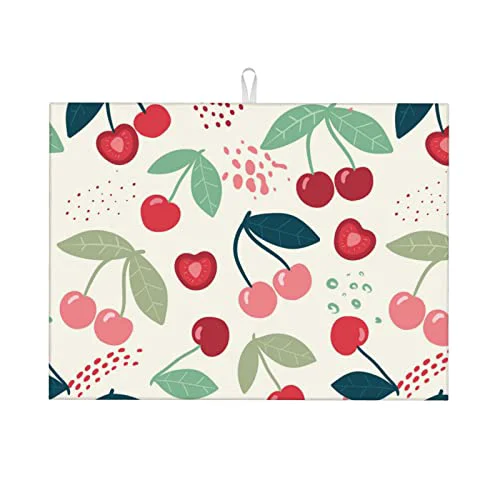 Stylish Large Dish Drying Mats For Kitchen Counter Microfiber Kitchen Drying Mat XL Draining Pad Absorbent Quick Drying Dish Mat 18x24 Inch Natural