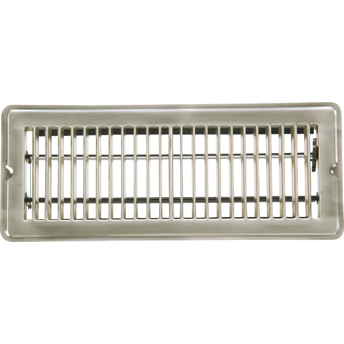 Premium Material Home Impressions 4 In. x 12 In. Satin Nickel Steel Floor Register Powerful