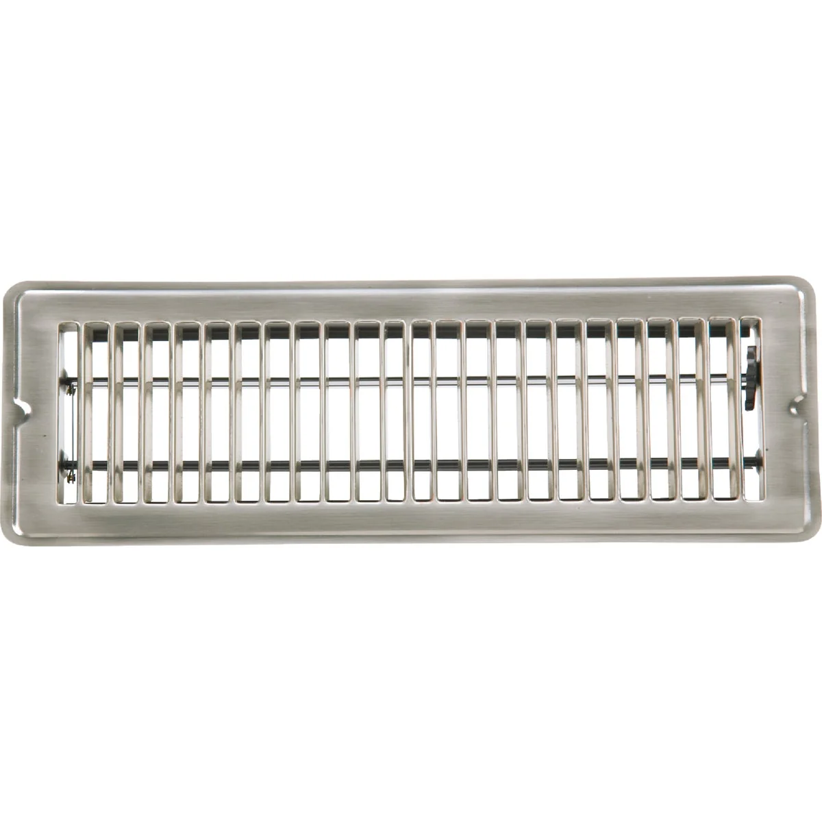 Pure Home Impressions 2-1 4 In. x 12 In. Satin Nickel Steel Floor Register High-Performance