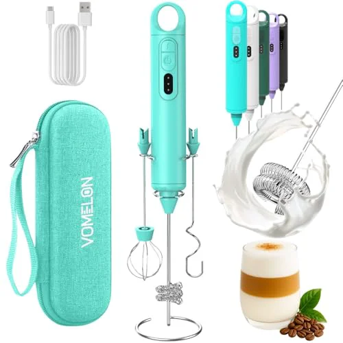 Premium Rechargeable Milk Frother Handheld 3 Speed Coffee Foamer 3 Whisk Electric Drink Mixer for Latte World-Class