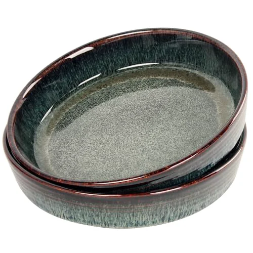 Authentic Ceramic Pie Pan Quiche Baking Dish Set of 2 2 Count Prestigious