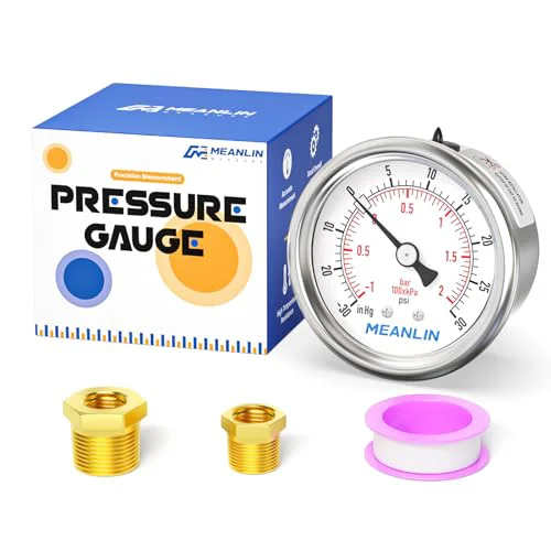 Powerful 30inHG 30Psi Vacuum Gauge Stainless Steel 1 Dependable