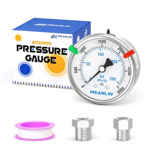 Organic 0 3000Psi Stainless Steel Liquid Filled Pressure Gauge 2.5 FACE DIAL 1 Fast