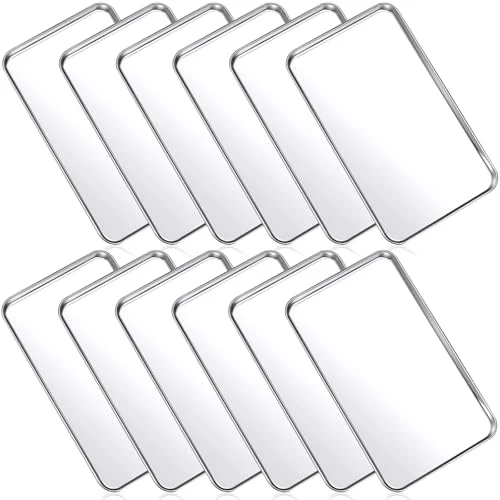 Easy-to-Use 12 Pcs Stainless Steel Baking Sheet Cookie Pans 12 Count Consistent