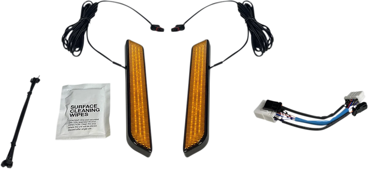 Easy-to-Use Custom Dynamics LED Fork Light - Amber - Black CD-FORK-HD-AB Smooth