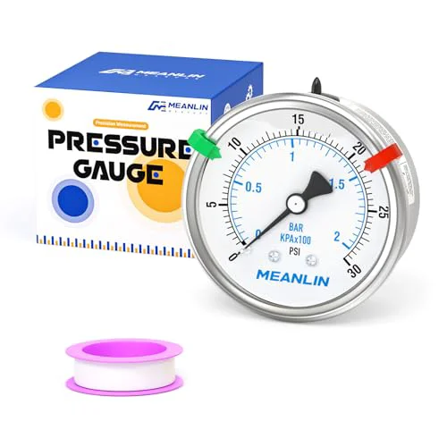 Solid 0 30Psi Liquid Filled Pressure Gauge Stainless Steel 2.5 FACE DIAL 1 Classic