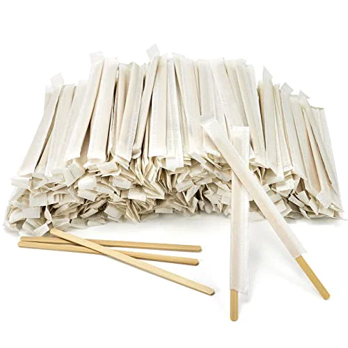 Secure 500Pcs Bamboo Coffee Stirrers Individually Wrapped Fine