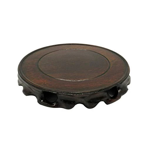 Easy-to-Use Rustic Vintage Rosewood Circular Display Stand Vase Pot Base Fishbowl Pedestal Stand Organic