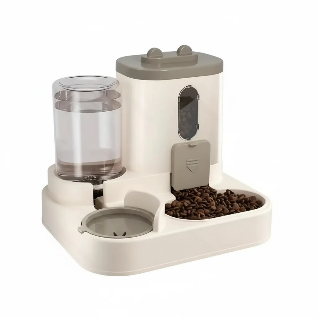 Premium Material 2-in-1 Automatic Cat Feeder and Water Dispenser Dual Pet Bowl for Small Dogs and Kittens Recyclable