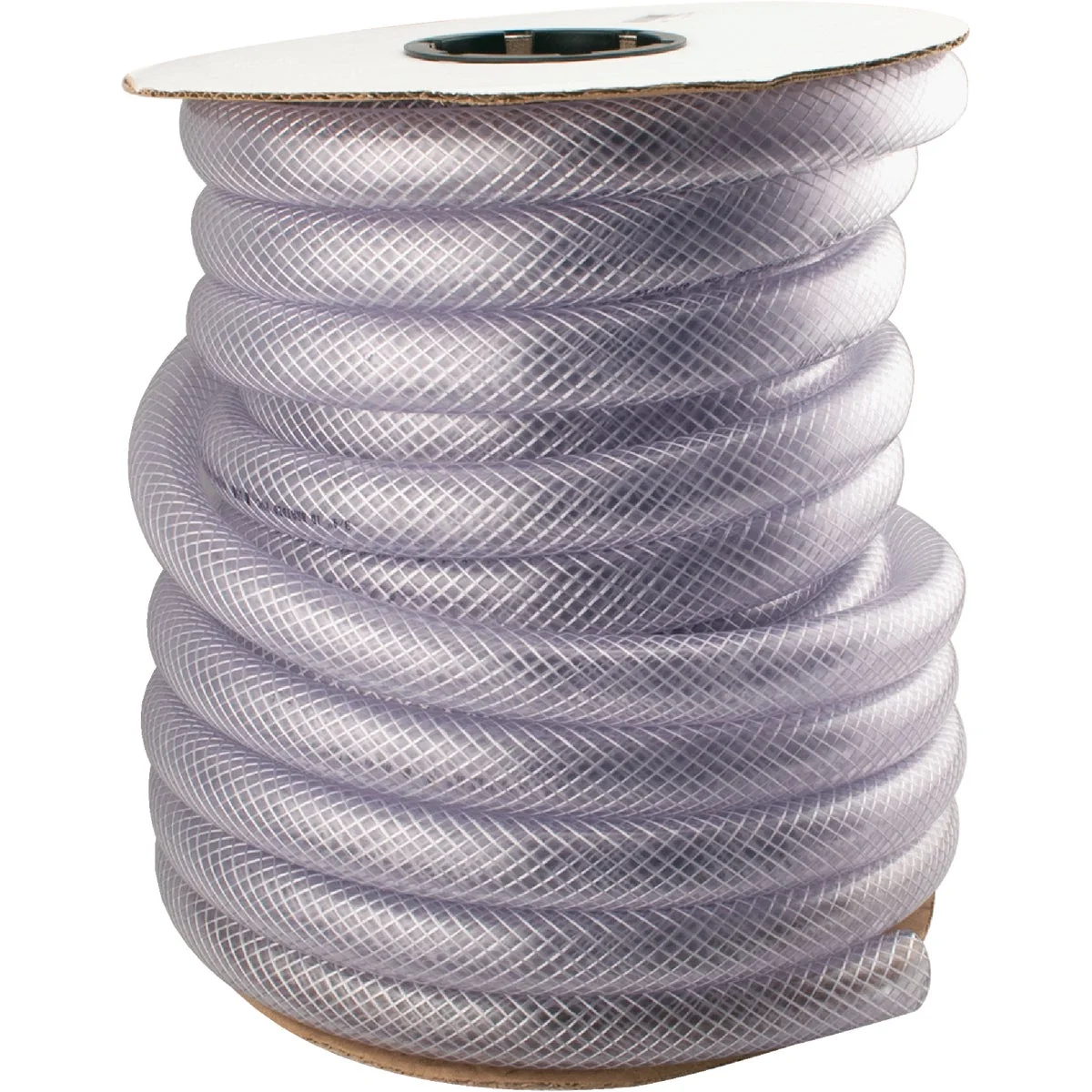 High-End Abbott Rubber 1 In. x 3 4 In. x 75 Ft. Clear T12 Braided PVC Tubing Bulk Spool Relaxed