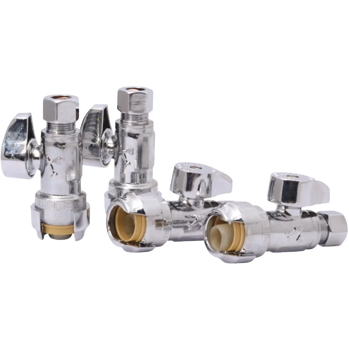 Verified SharkBite 1 2 In. x 3 8 In. Compression Brass Straight Stop Valve 4-Pack Breathable