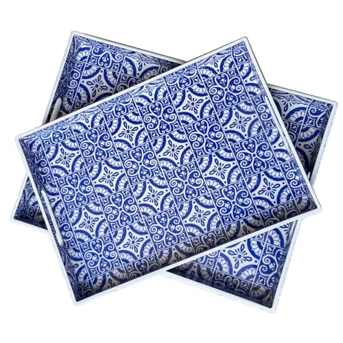 Next-Generation 2 Pack Serving Tray with Handles 2 Count Premium Material