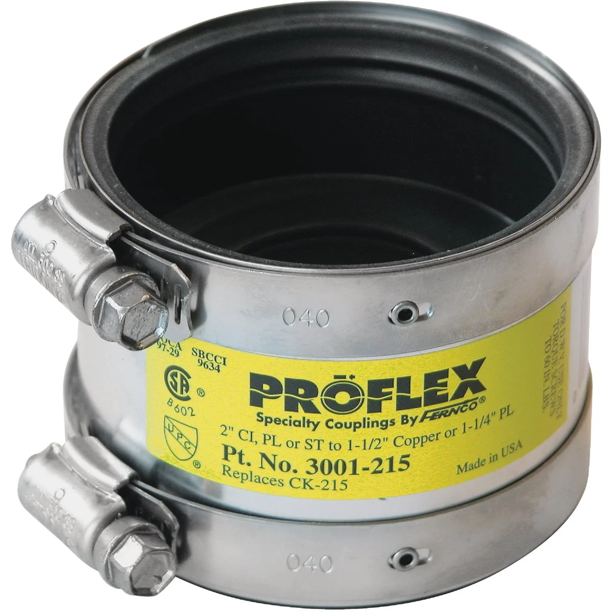 User-Friendly Proflex 3 In. x 3 In. PVC Shielded Coupling - Cast-Iron Plastic Steel to Copper Powerful