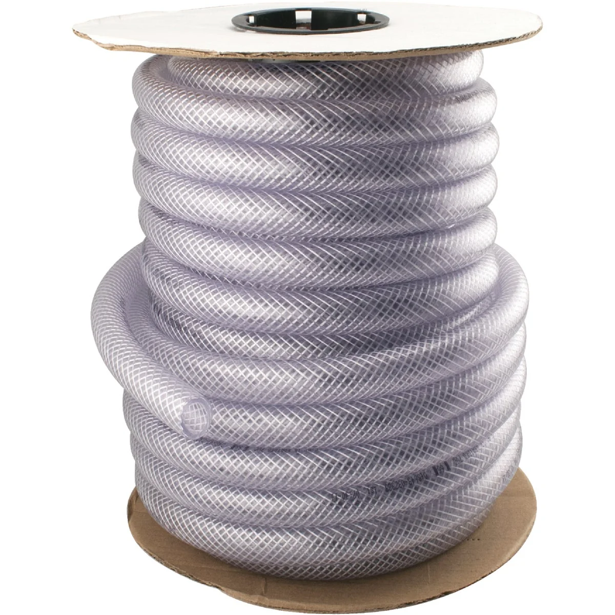 Enhanced Abbott Rubber 7 8 In. x 5 8 In. x 75 Ft. Clear T12 Braided PVC Tubing Bulk Spool Recyclable