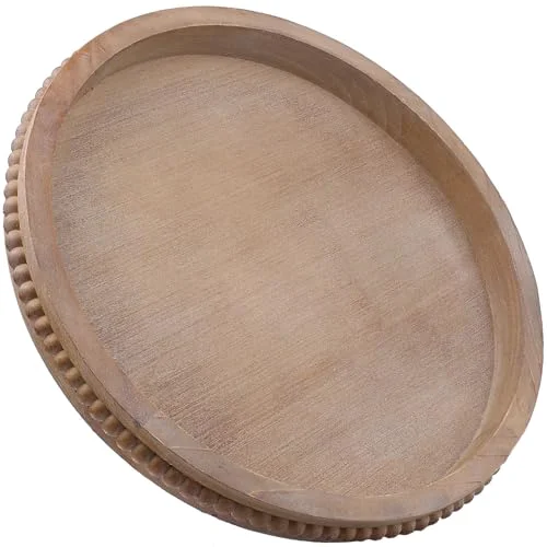 Specialty Wood Decorative Serving Tray with Bead Unique