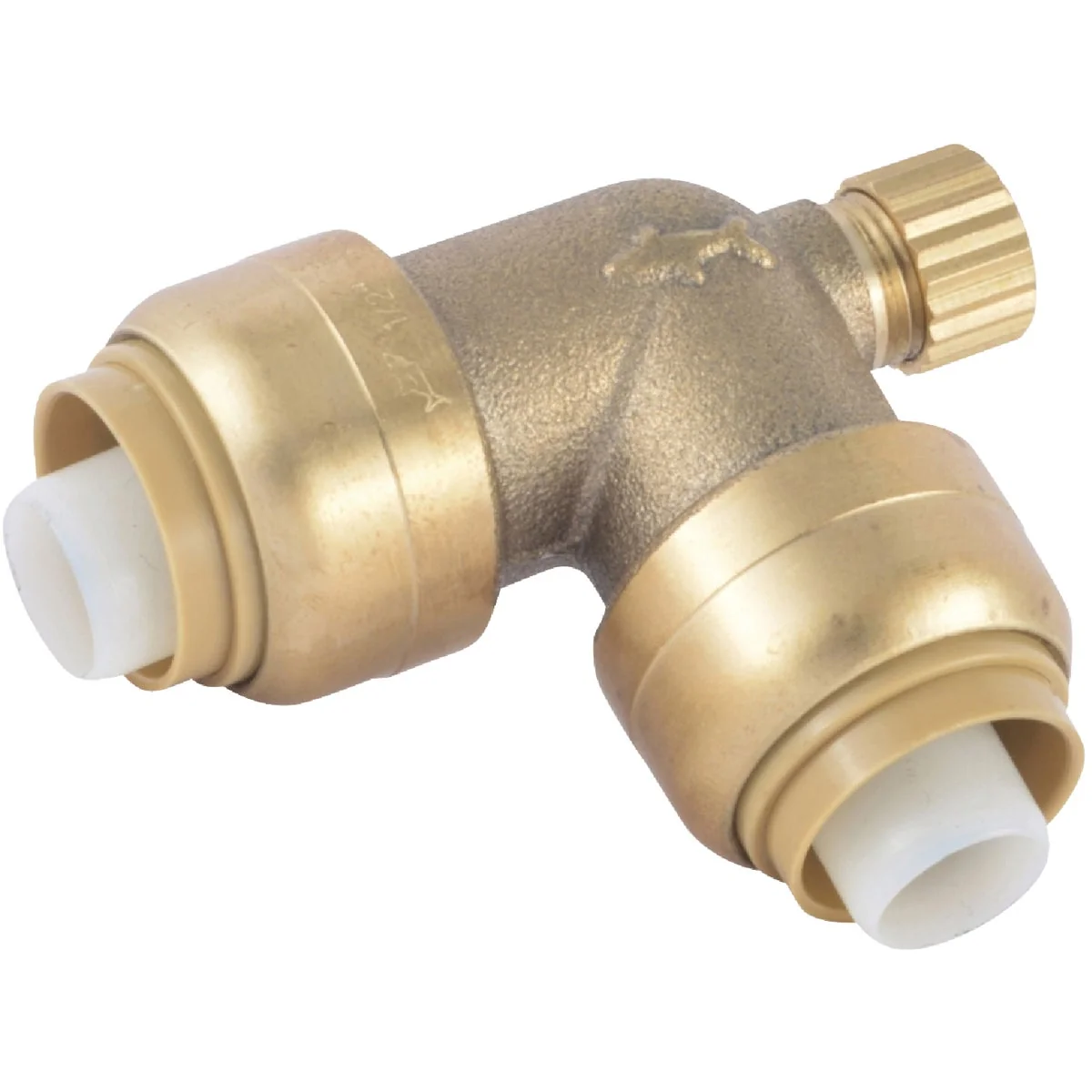 Reliable SharkBite 1 2 In x 1 2 In. 90 Deg. Push-to-Connect Brass Elbow with Drain Excellent
