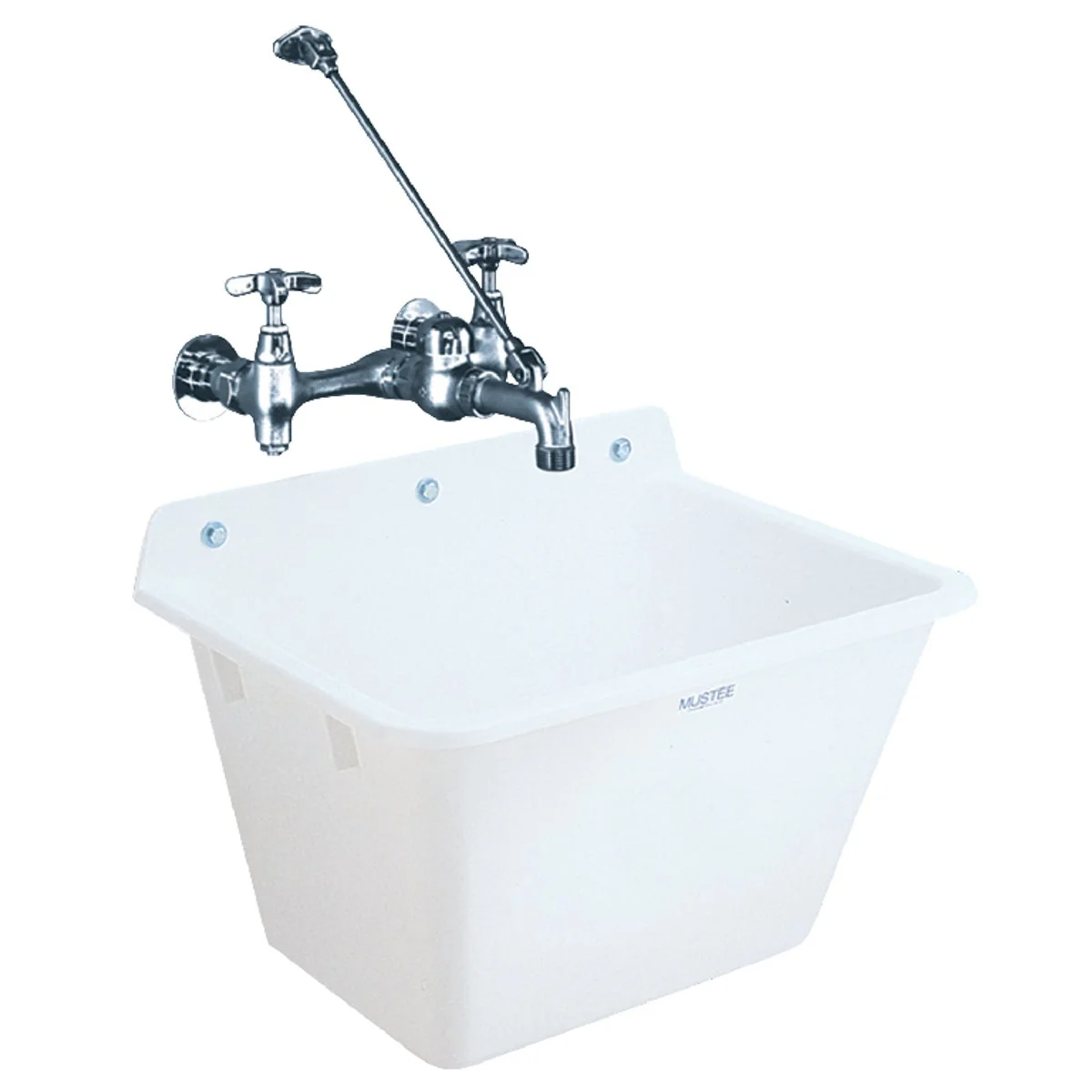 Eco-Friendly Mustee 12 Gallon 17 In. x 22 In. Wall Mount Utility Tub Faucet Not Included User-Friendly