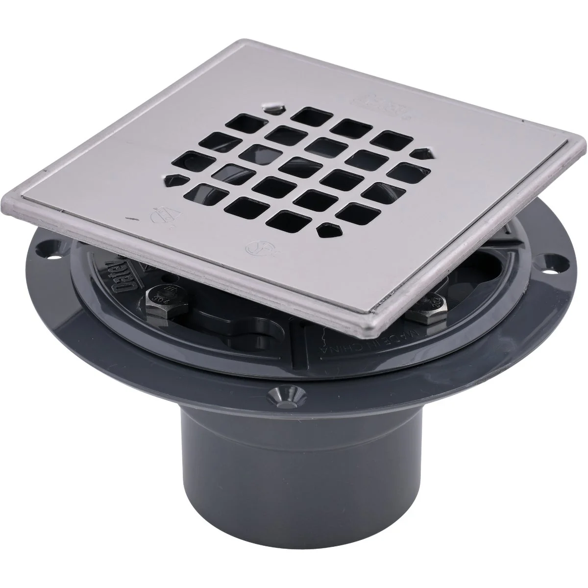Efficient Oatey 2 In. or 3 In. PVC 130 Shower Drain for Tile Installations with 4-1 4 In. Stainless Steel Strainer Contemporary