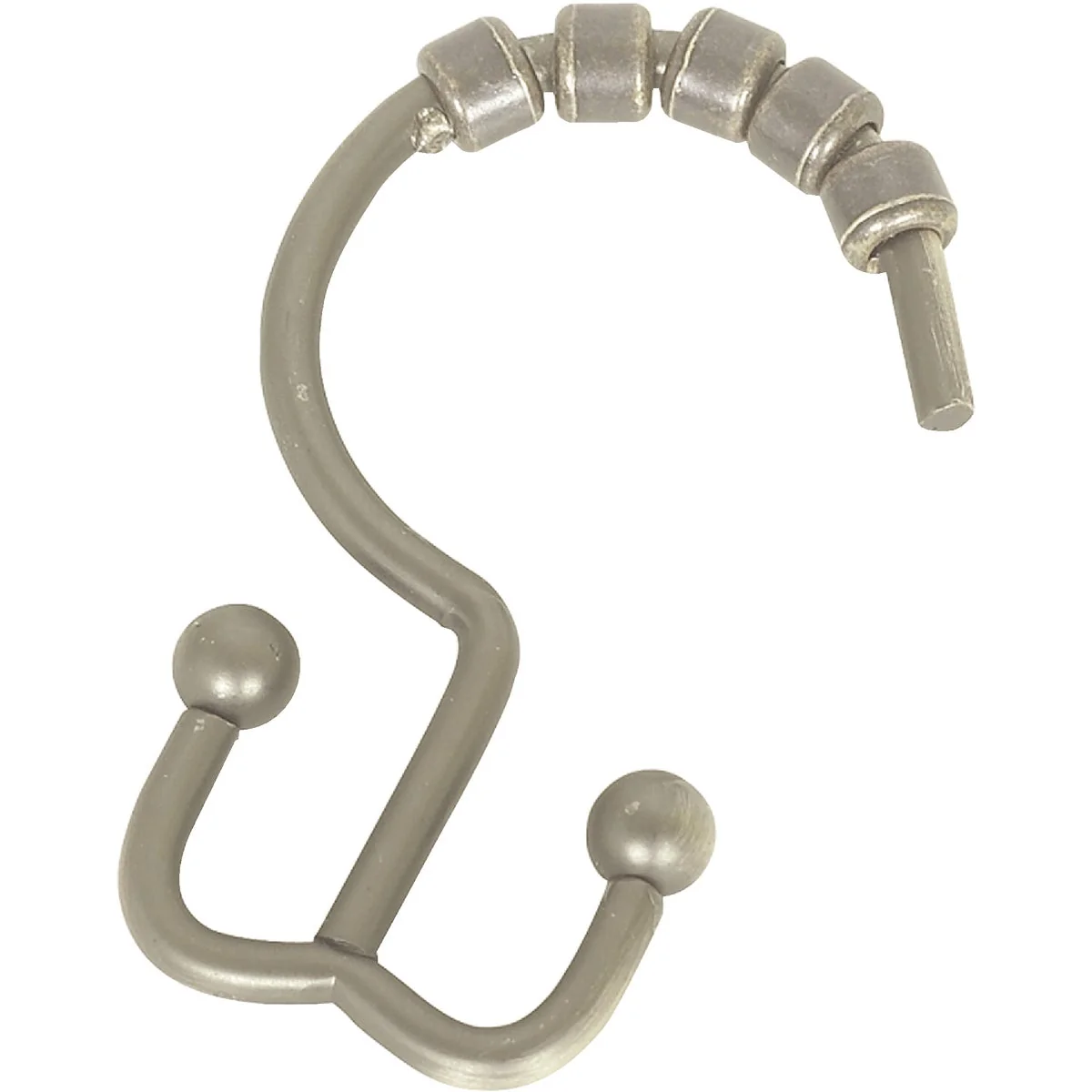 Quality Zenith Zenna Home Brushed Nickel Double Roller Shower Curtain Hook 12 Count Trendy
