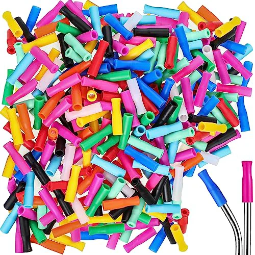 Genuine 500 Pcs Silicone Straw Tips for 6mm Metal Stainless Steel Straw 500 Count Premium Material