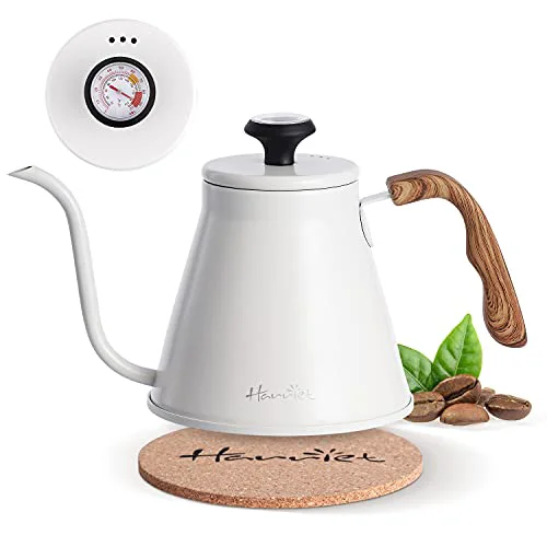 Crafted Gooseneck Kettle with Thermometer for Pour Over Coffee and Tea Effective