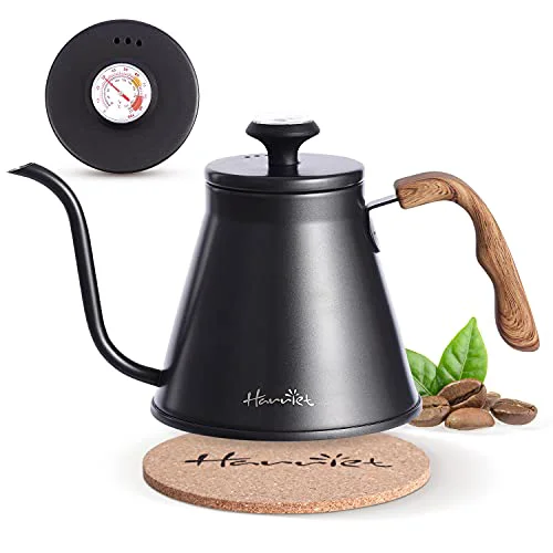 Breathable Gooseneck Kettle with Thermometer for Pour Over Coffee and Tea Fine