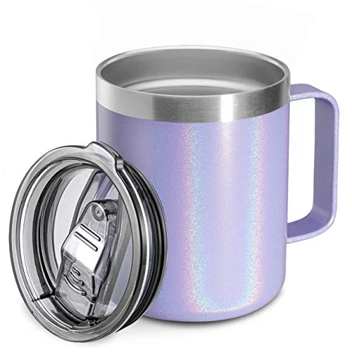 Unique 12 oz Insulated Travel Coffee Mug with Handle Soft