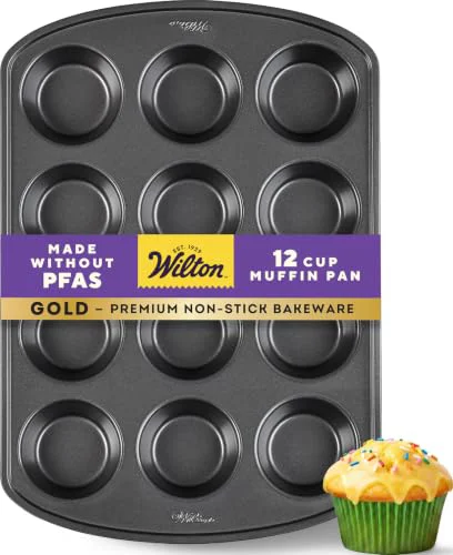 Efficient Gold Non Stick Muffin Pan Detailed