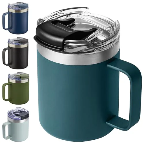 Enhanced 12oz Insulated Travel Coffee Mug with Handle High-Quality