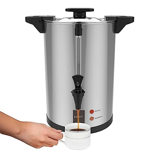 Refined Commercial Stainless Steel Coffee Urn 110 Cup 16L Coffee Maker 110 Count Durable
