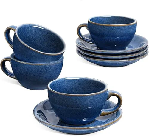 Original 6 oz Cappuccino Cups with Saucers 4 Count Exclusive