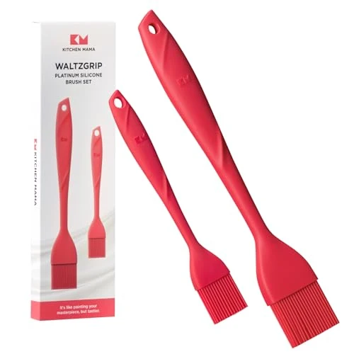 Premium WaltzGrip Platinum Silicone Basting Pastry Brush 2 Count High-Performance