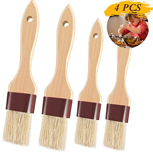 Excellent Pastry Brushes for Baking Basting Brush with Boar Bristles and Beech Hardwood Handles Culinary Oil Brush for Barbecue Butter Grill BBQ Sauce Baster Marinade Kitchen Food Cooking Brushes Trendy