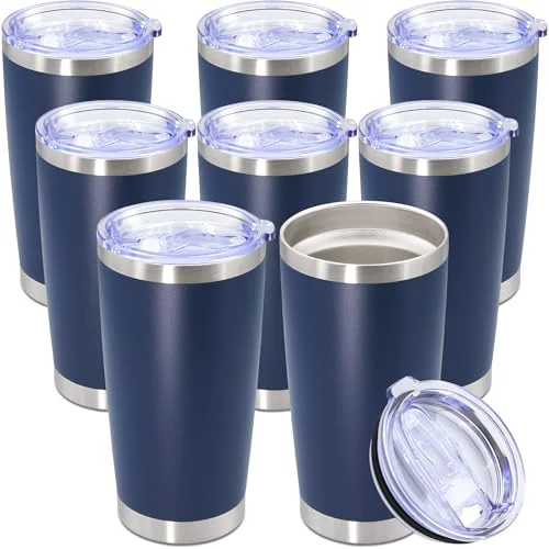 First-Class 20oz Tumbler Stainless Steel Tumbler Coffee Tumbler with Lid Navy Trendy