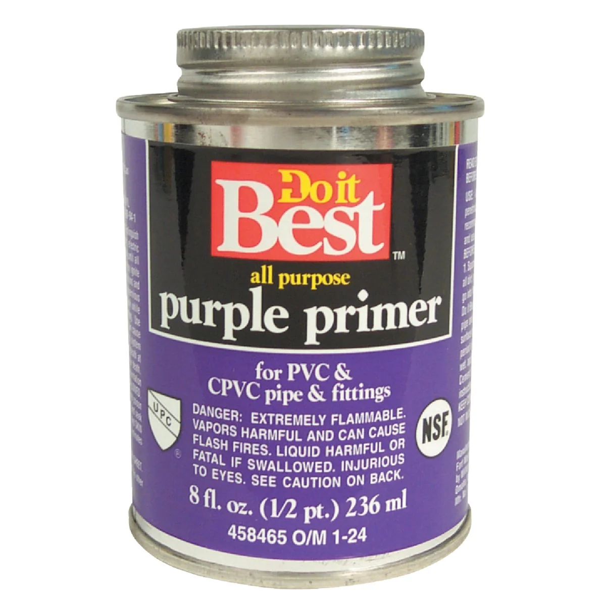 Long-Lasting Do it 8 Oz. Purple Pipe and Fitting Primer for PVC CPVC Reusable