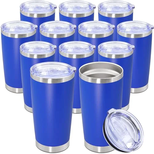 Organic 20oz Tumbler Stainless Steel Tumbler Coffee Tumbler with Lid Dark Blue Clean