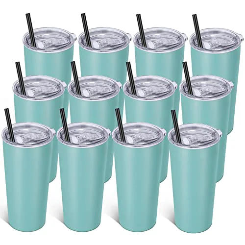 Artisan 20oz Tumbler Bulk with Lid and Straw 12 Pack 12 Count Detailed