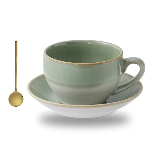 Smooth Porcelain Coffee Cup with Saucer Spoon User-Friendly