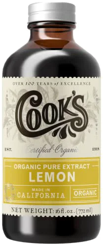Stylish Organic Pure Lemon Extract for Baking 16 Fl Oz Fine
