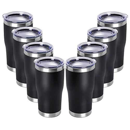 Authentic 20oz Tumbler with Lid Stainless Steel Tumblers Bulk 8 Count Exceptional