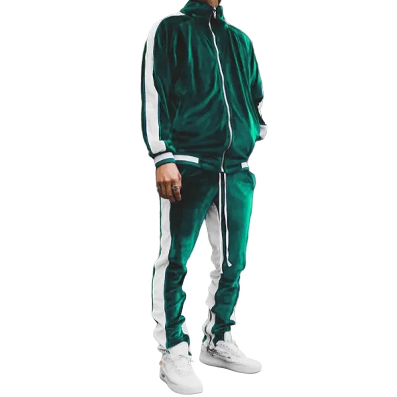 Original Design Men's Casual Velvet Jacket and Pants Tracksuit Set Unique