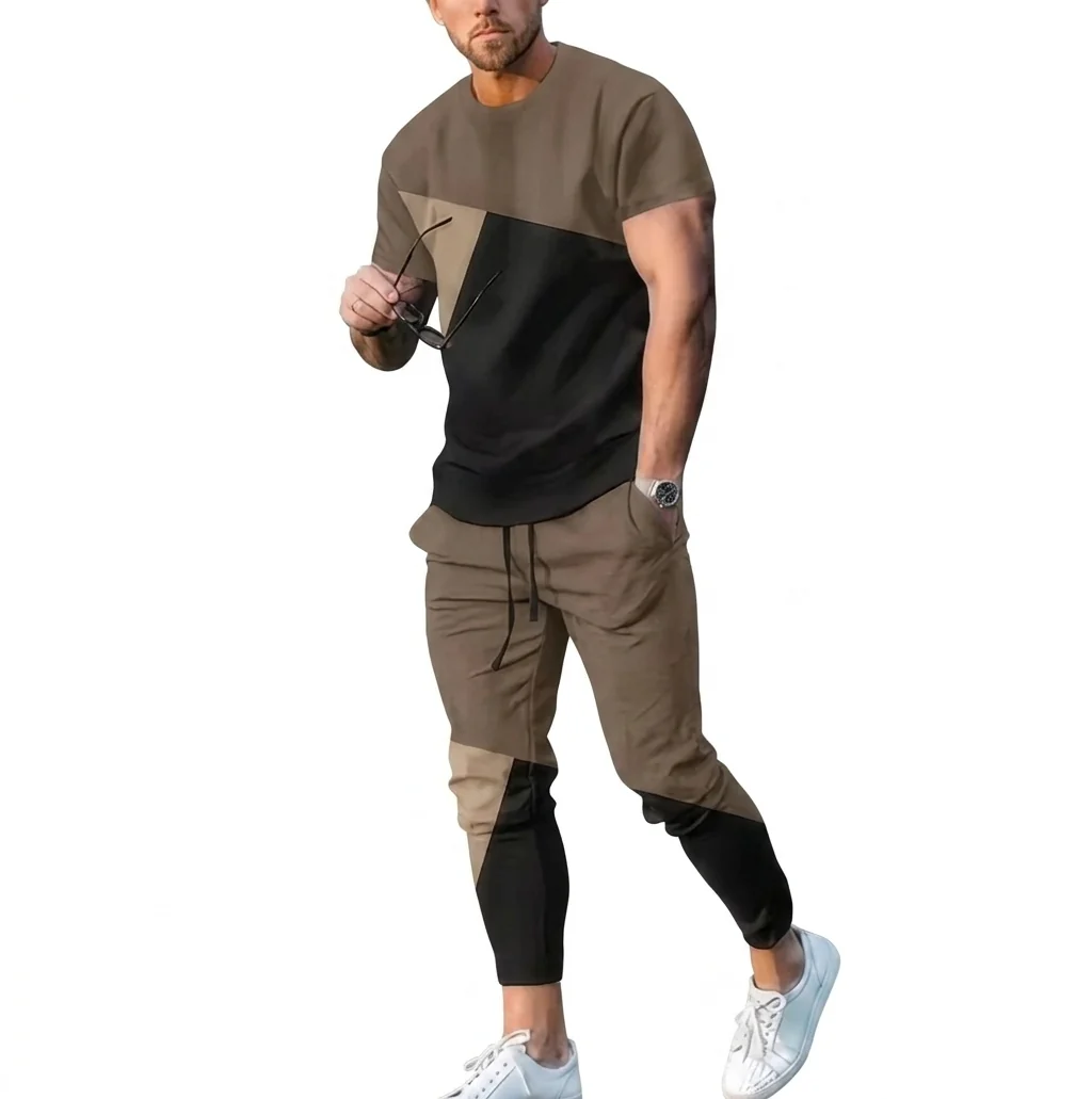 Carefully Designed Men's Casual Summer T-Shirt and Shorts Suit Set with 3D Letter Print Superior