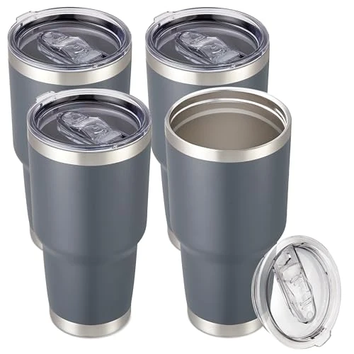Healthy 30 oz Tumbler with Lid Stainless Steel Tumblers Bulk 4 Count Unique