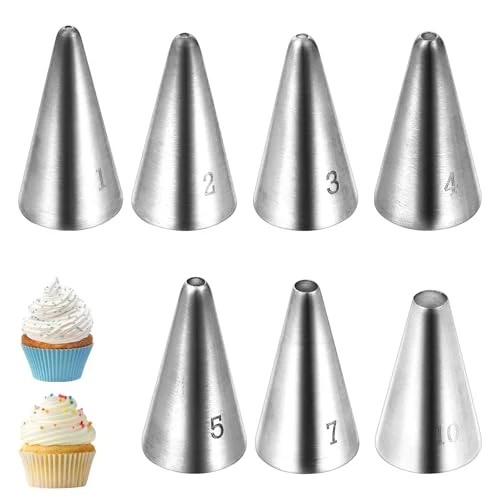 Reliable 7 Pcs Small Round Piping Tips Set Innovative
