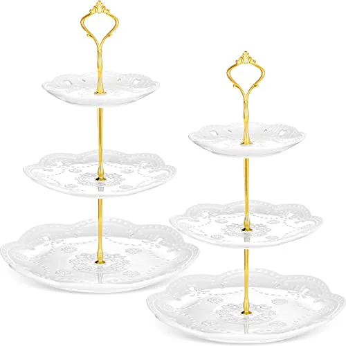Optimized 2 Pcs 3 Tier Porcelain Cupcake Stand 2 Count Specialty