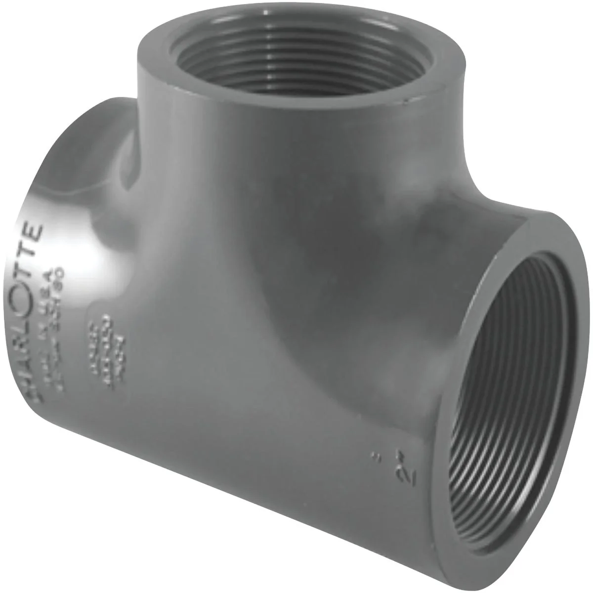 Authentic Charlotte Pipe 1-1 2 In. FIP Schedule 80 PVC Tee Breathable