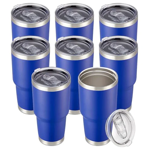 Eco-Friendly 30 oz Tumbler with Lid Stainless Steel Tumblers Bulk 8 Count Reusable