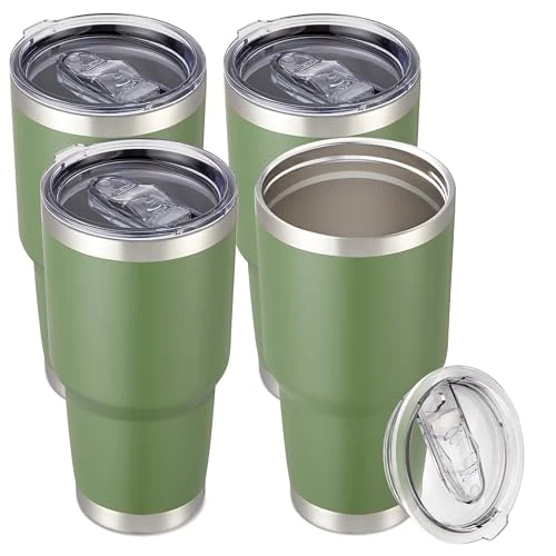 Smart 30 oz Tumbler with Lid Stainless Steel Tumblers Bulk 4 Count Consistent