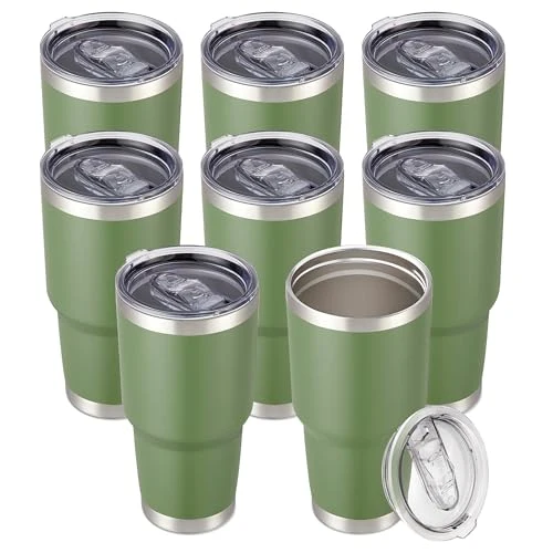 Durable 30 oz Tumbler with Lid Stainless Steel Tumblers Bulk 8 Count User-Friendly